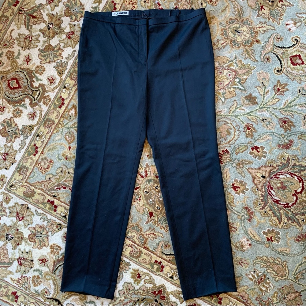 Jil Sander Sz 40 IT (US 4) Wool Blend Black Trouser Pants Mid Rise Ankle Crop